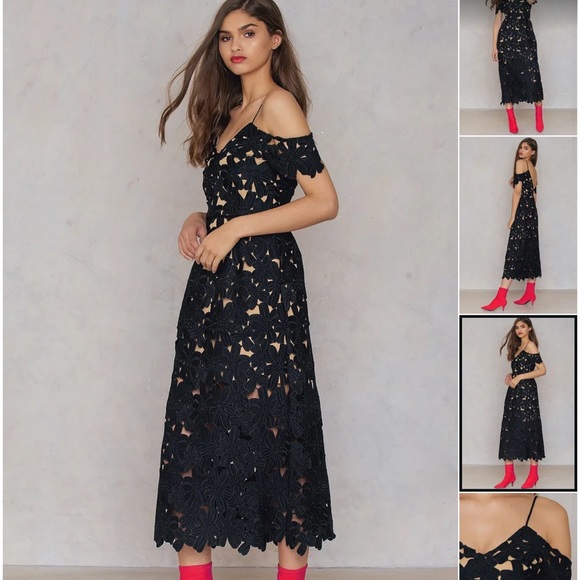 NA-KD Cold Shoulder Crochet Midi Dress. - Picture 13 of 14